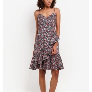 J Crew Floral "Meringue" Summer Dress Size 00 Petite 100% Cotton